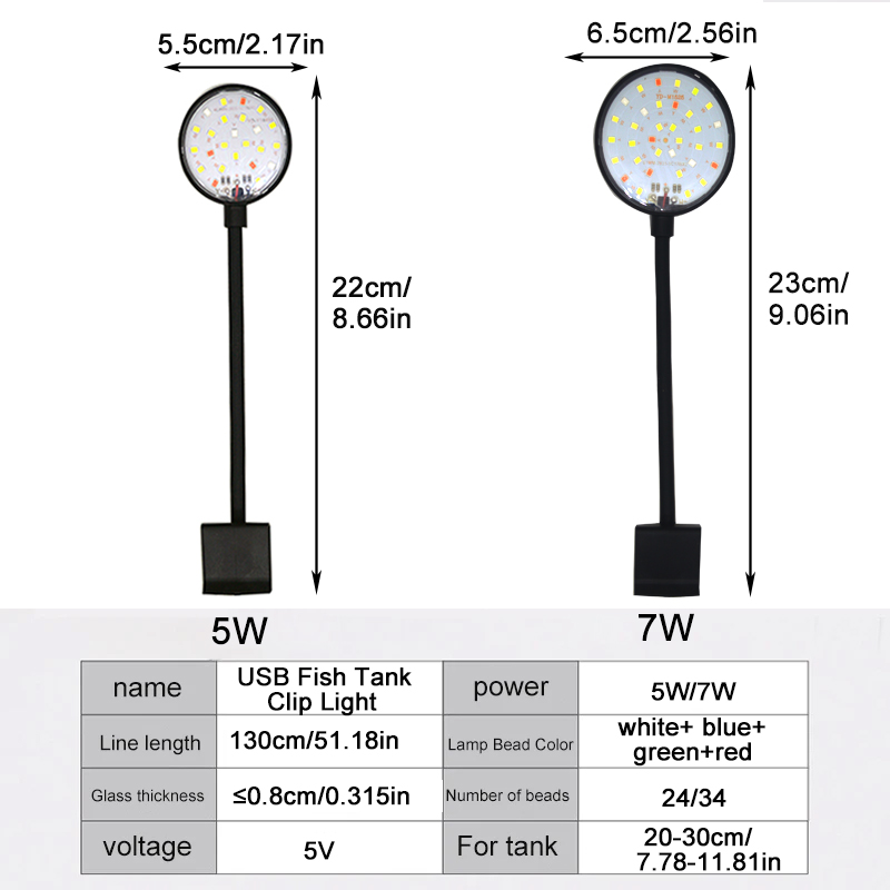 USB Aquarium LED Lamp Fish Tan - Aquarium Plant Ornament ulasan dan harga