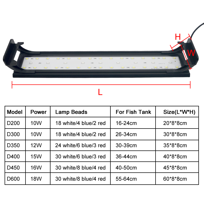 Aquarium LED Light for 16-64CM - Aquarium Plant Growth ulasan dan harga